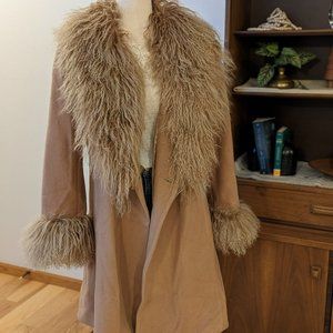 Marvin Richards Shearling and Wool Coat, Size 10